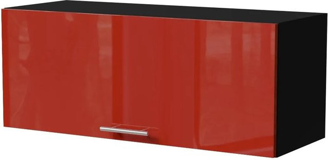 Feldmann-Wohnen Klapphängeschrank Brerra W4B/90 in Schwarz und Karminrot Hochglanz mit Gasdruckdämpfer, B/T/H: 90 x 32,5 x 36 cm - Bild 1