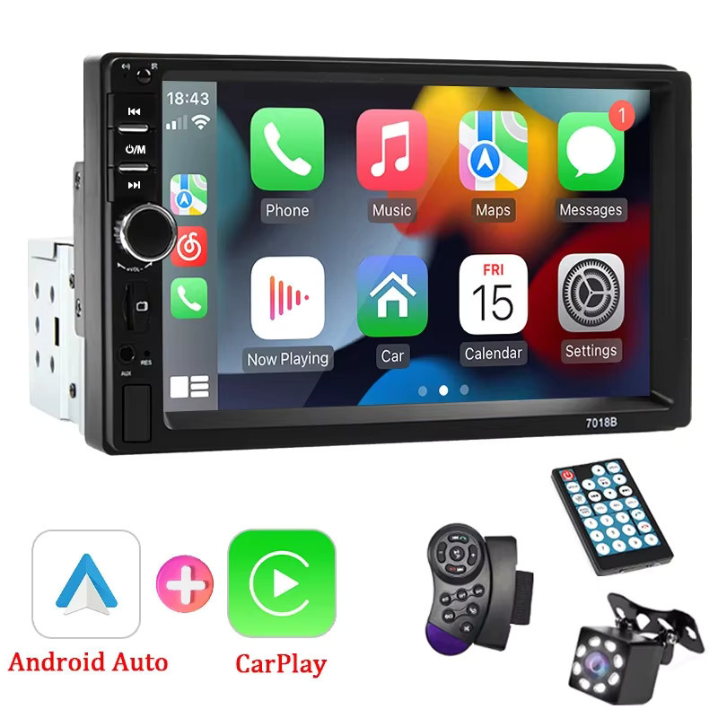 Hippcron 7 Zoll 1 DIN Autoradio mit HD-Touchscreen, Carplay, Android Auto, Bluetooth und MirrorLink in Schwarz - Bild 7
