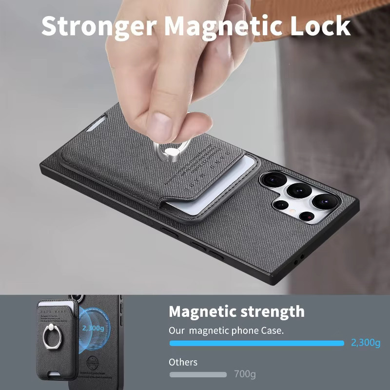 Samsung 2-in-1 Anti-Rutsch-Geldbörsenhülle mit magnetischem Kartenhalter für Galaxy S27 S26 S25 S24 S23 S22 Ultra Plus FE Edge in Schwarz - Bild 2