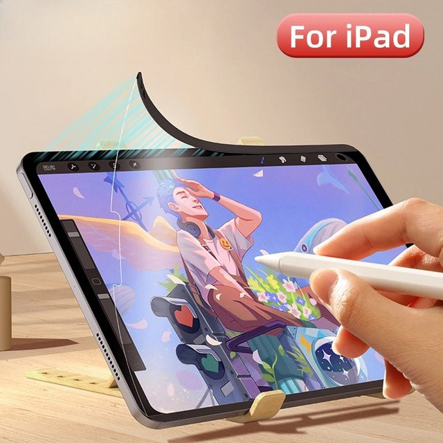 Magnetische Papiergefühlsfolie für Apple iPad Air 11/13 M3 M2 und iPad Pro 12.9 sowie iPad Mini 4 5 6 als Displayschutzfolie in Transparent - Bild 1