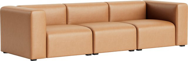 HAY Mags 3-Sitzer Sofa Kombination in Braun mit Armlehnen und Massivholzrahmen - Bild 1