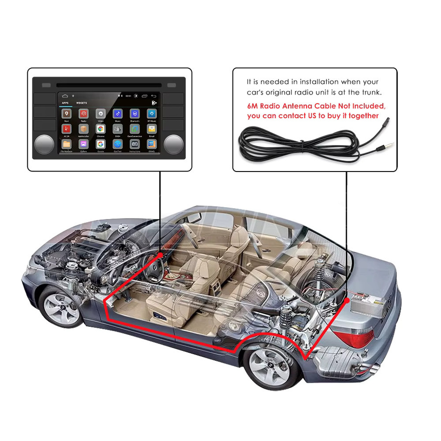 Hizpo Wireless CarPlay und Android Auto Autoradio für BMW E46 mit 7 Zoll IPS Touchscreen Multimedia System in Schwarz - Bild 2