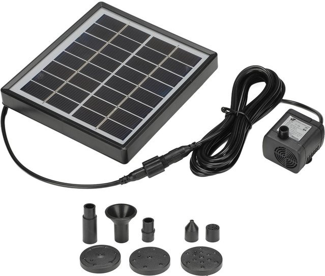 Energiesparende Solar-Springbrunnenpumpe von mfySpace in Schwarz für Garten, Vogelbad und kleine Teiche mit 2W Leistung - Bild 1
