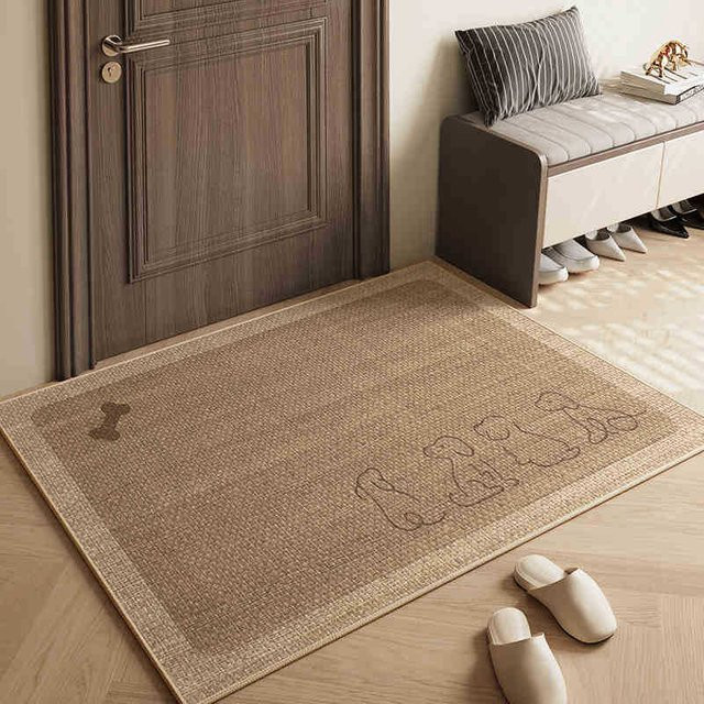 Rutschfeste Eingangsmatte Yiran Furniture im Wabi-Sabi Design, Beige, B/T: 90 x 60 cm - Bild 1