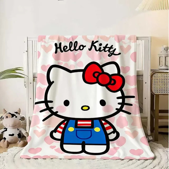 Sanrio Kuschelige Decke für Wohnzimmer und Schlafzimmer mit Kitty Motiv - Bild 1