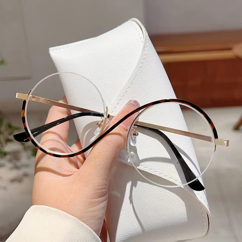 KAMMPT Korrektionsbrille Halbrand, Rund, Metall, Rosa, Damen, Blaulichtfilter - Bild 1