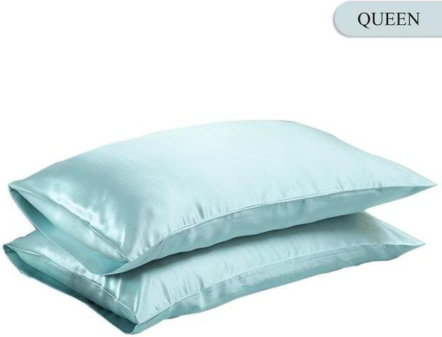 Yiran Furniture Seidiger Satin-Kissenbezug aus Viskose für Queen und King Size, Weiß, Schwarz, Grau, Blau, Rosa - Bild 1