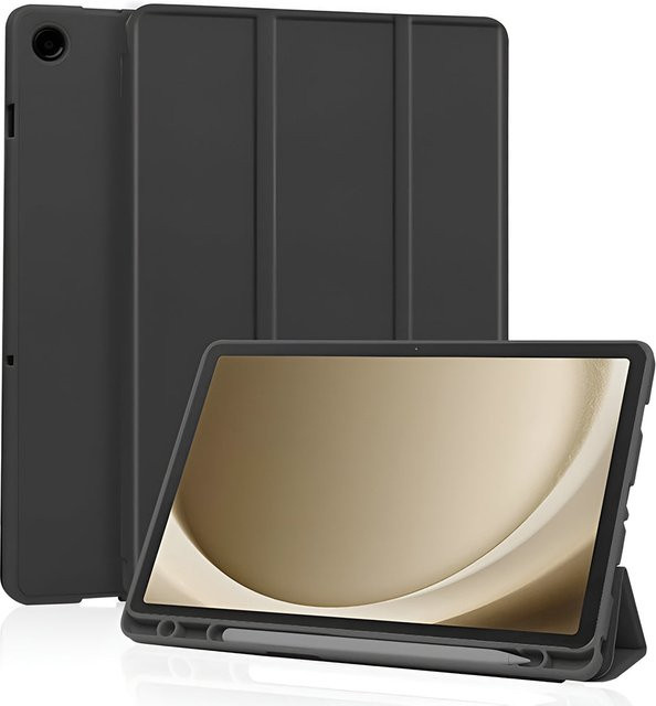 Techsuit Flex Trifold Schutzhülle für Samsung Galaxy Tab A11+ und Tab A9+ in Schwarz - Bild 1