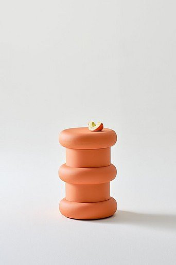 Jotex Beistelltisch TIMARU Rund in Orange aus Metall mit mattem Finish, Durchmesser: 33 cm, Höhe: 49 cm - Bild 1