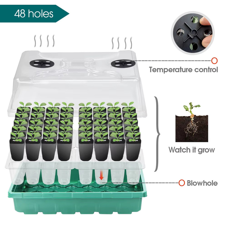 MUCIAKIE Sämlingsbox mit Heizkissen für die Anzucht von Garten- und Zimmerpflanzen, Keimschale für Samen und Stecklinge - Bild 2