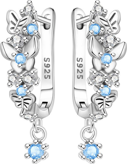 MISEFF Ohrring, 925 Silber, blauer Schmetterling, Zirkonia, Damen - Bild 1