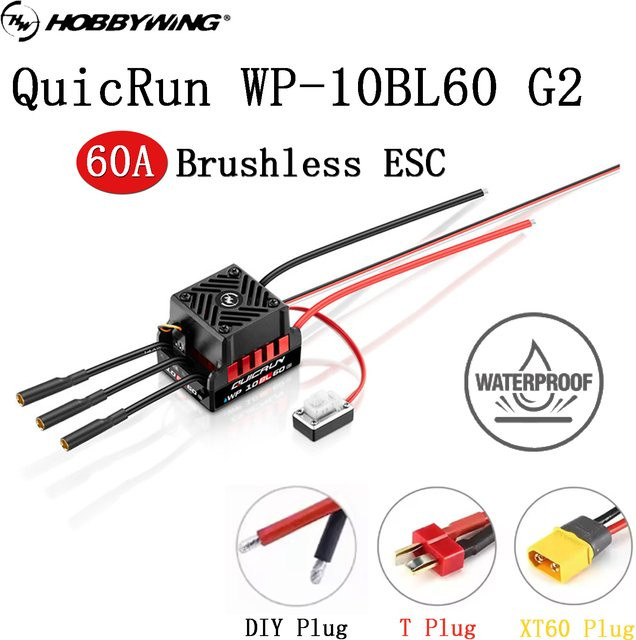 HOBBYWING QuicRun WP-10BL60 60A G2, Bürstenloser ESC, Wasserdicht, 1:10 - Bild 1