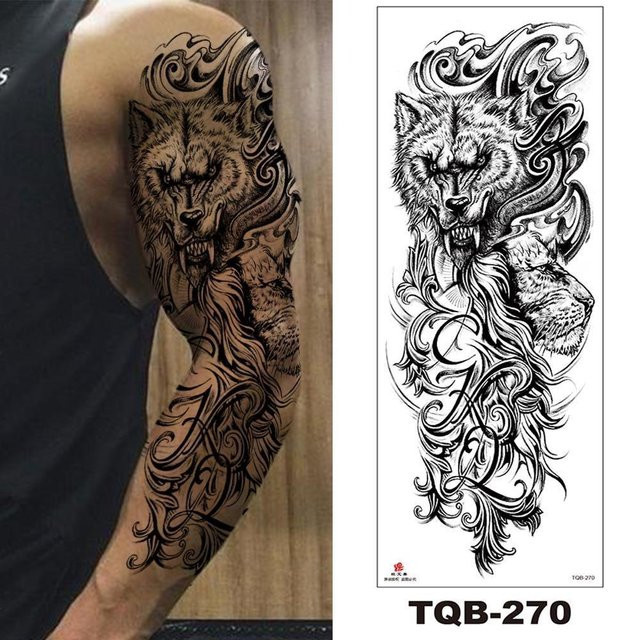 Temporäre Tattoo-Ärmel Flower Love, Unisex, 480*170 mm - Bild 1
