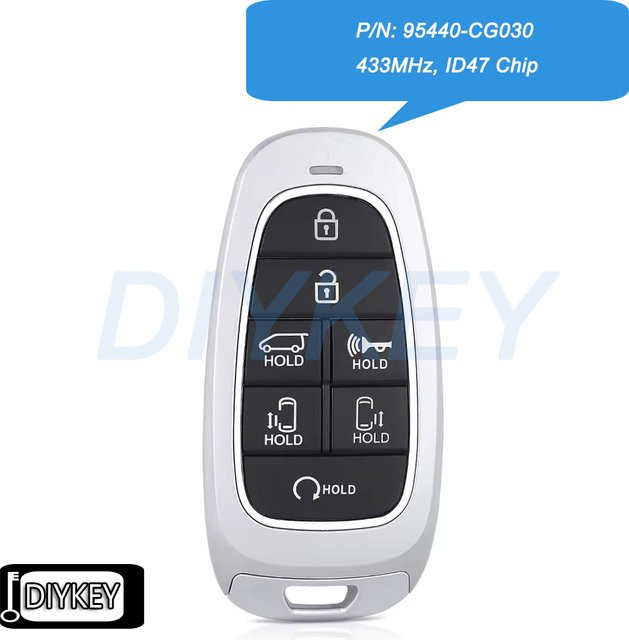 Hyundai Staria Smart Remote Autoschlüsselanhänger mit 7 Tasten, 433 MHz und ID47 Chip, P/N: 95440-CG030, FCC ID: FOB-4F28 - Bild 1