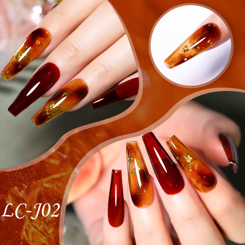 LILYCUTE Nagellack, Brauner Jelly Amber, Glänzend, 7 ml - Bild 3