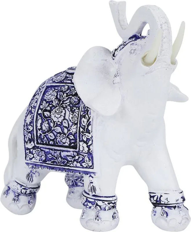 TOMTOP JMS Tierfigur aus Kunstharz als dekoratives Ornament in Blau und Weiß - Bild 1