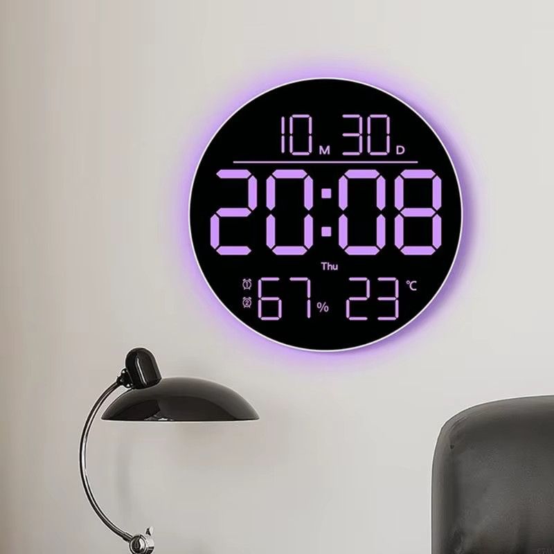 OOTDTY Wanduhr mit übergroßer Temperaturanzeige C7AC - Bild 3