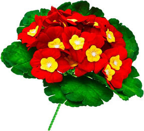 Kunstblume Primel in Gelb und Rot für deine Frühlingsdekoration - Bild 1