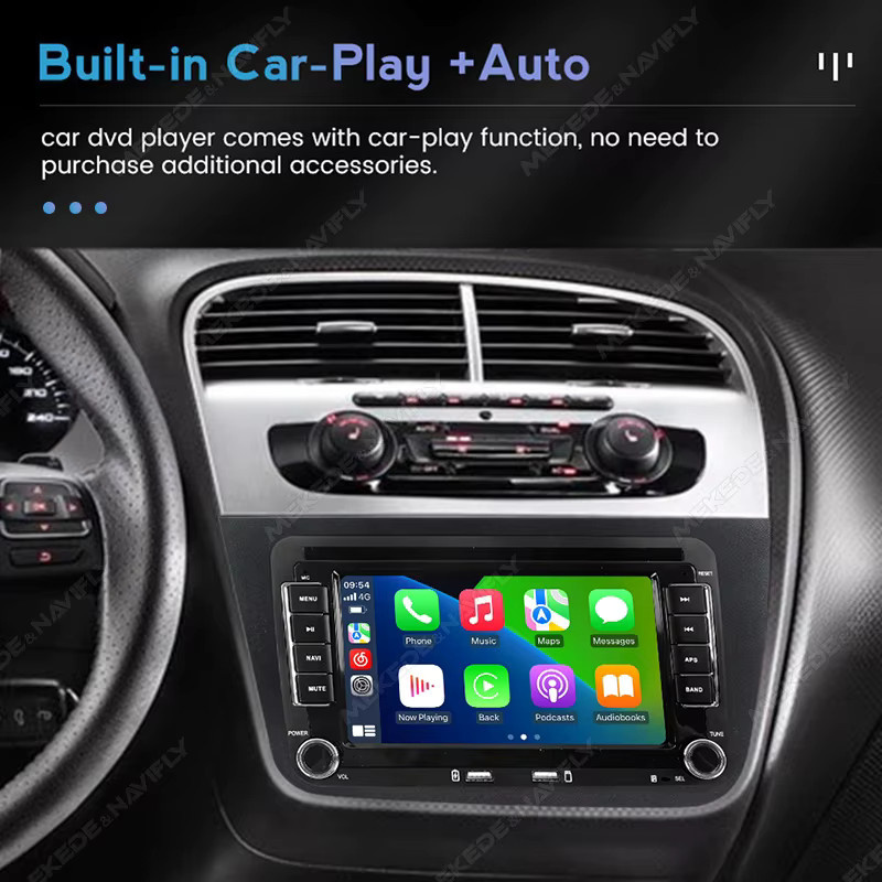 NAVIFANS Android 15 Autoradio für Seat Altea 2004-2015 und Toledo 2004-2009, Multimedia-Player mit CarPlay, GPS und Navigation, 2 Din Stereo-Headunit, Schwarz - Bild 3