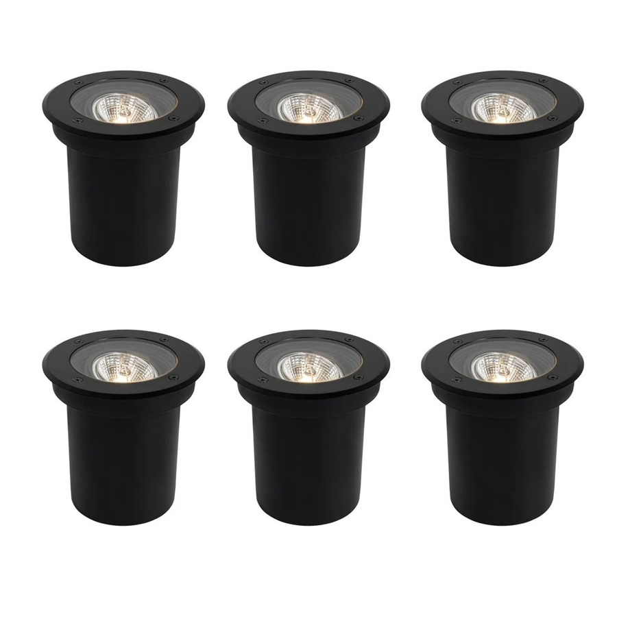 QAZQA Set mit 6 modernen Außen Bodenscheinwerfern in Schwarz, einstellbar, IP65 für Garten und Außenbereich - Bild 2