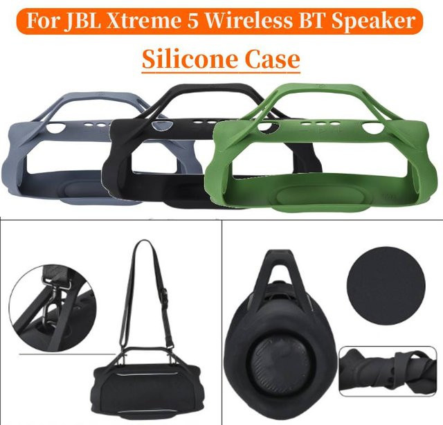Silikonhülle für JBL Xtreme 5 Bluetooth-Lautsprecher mit Tragegriff in Schwarz oder Grün - Bild 1