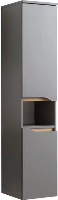 Pelipal Bad-Hängeschrank Quickset 357 in Quarzgrau mit internen Regalböden und Scharniertüren, Breite: 30 cm, Höhe: 141 cm, Tiefe: 30 cm - Bild 1