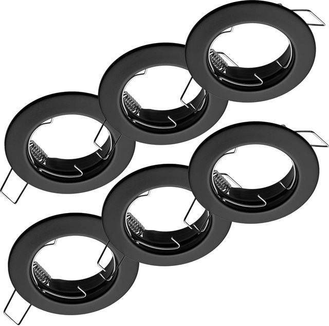 Oktaplex 12er Set Sedan Einbauleuchten für LED-Module 50mm, runde Deckenspots in Schwarz - Bild 1
