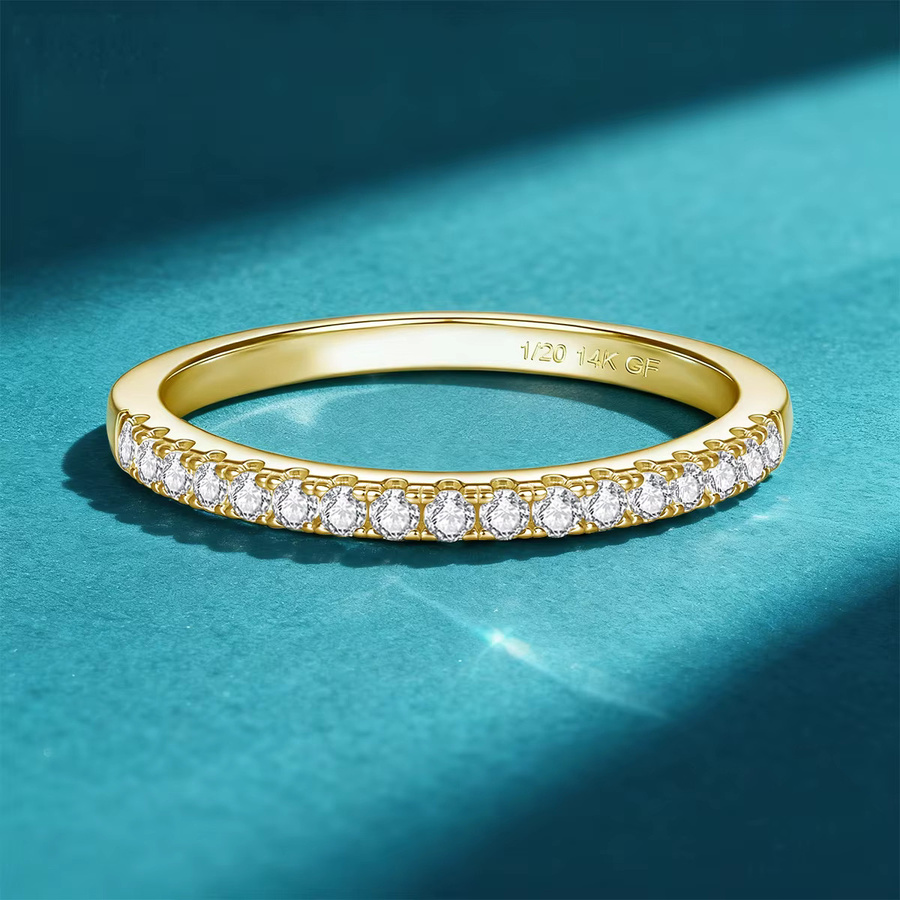 LONGUE VUE Ring, 14 Karat Gold gefüllt, Moissanit, Damen - Bild 2