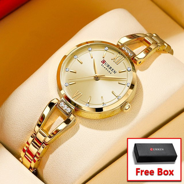 CURREN Armbanduhr Edelstahl, Quarz, Gold, Damen - Bild 1