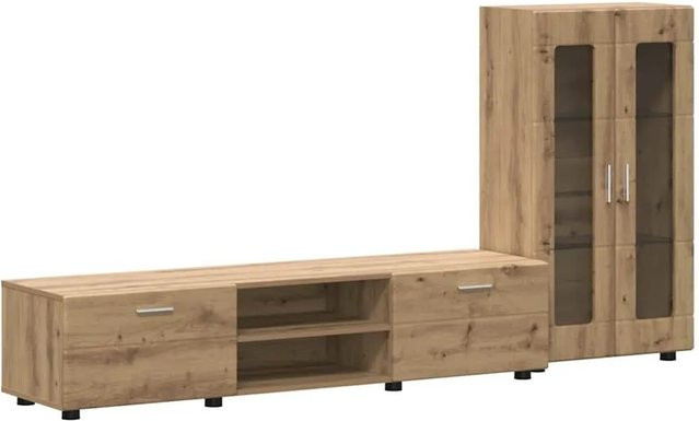 vidaXL TV-Schrankset mit Schubladen in Artisan-Eiche, modern und matt, braun, B: 150,0 cm, H: 48,4 cm, T: 103,0 cm - Bild 1