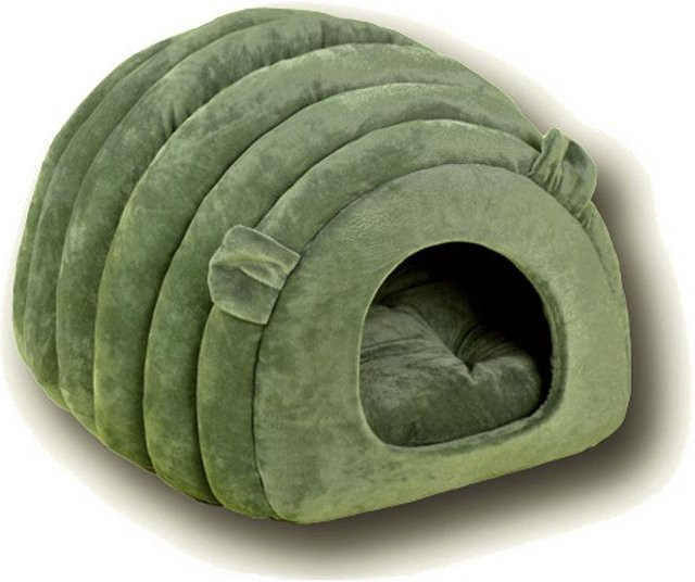 Yiran Furniture Katzennest Wärmehaus halbgeschlossenes Katzenbett in Grün - Bild 1