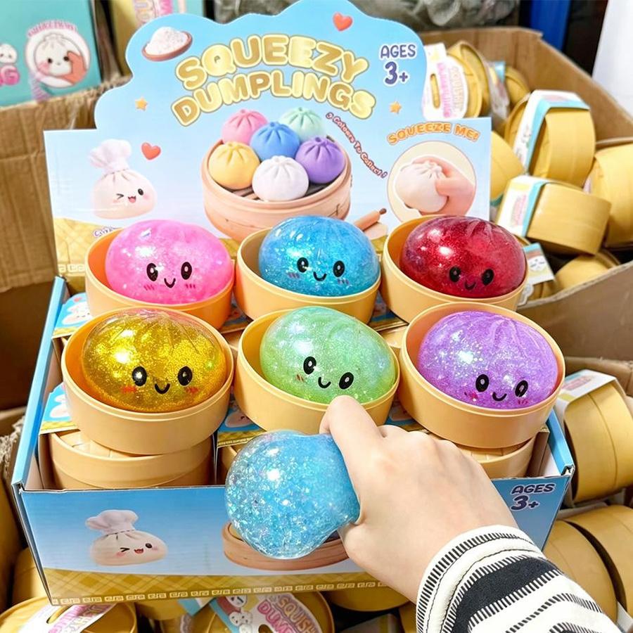 Squishies Teigtaschen Brötchen Spielzeug, multicolour, langsam aufsteigend, mit Glitzer - Bild 3
