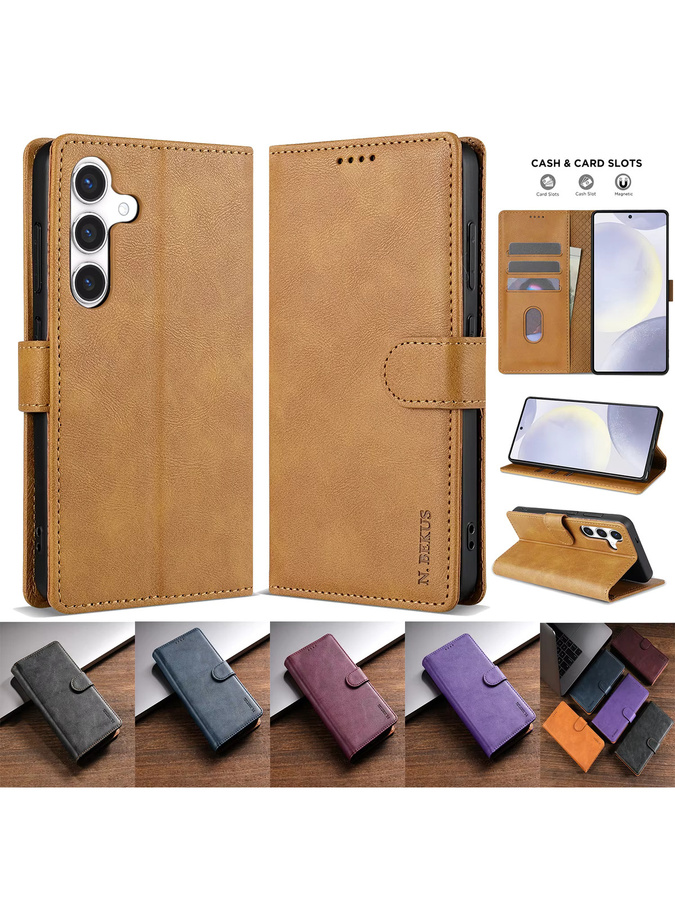 Business Flip Leder Brieftasche Case für Samsung Galaxy A-Serie in Blau - Bild 7