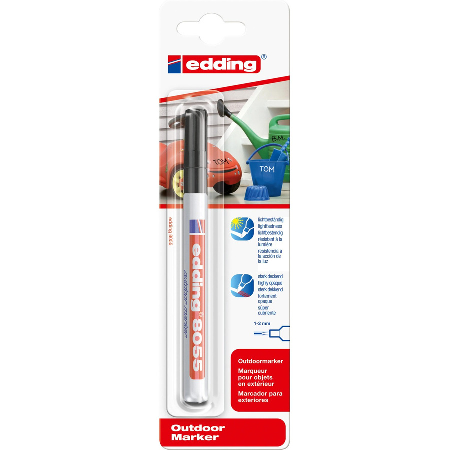 Edding Outdoormarker 8055 Permanent Marker Schwarz mit Bullet-Spitze für Aluminium - Bild 2