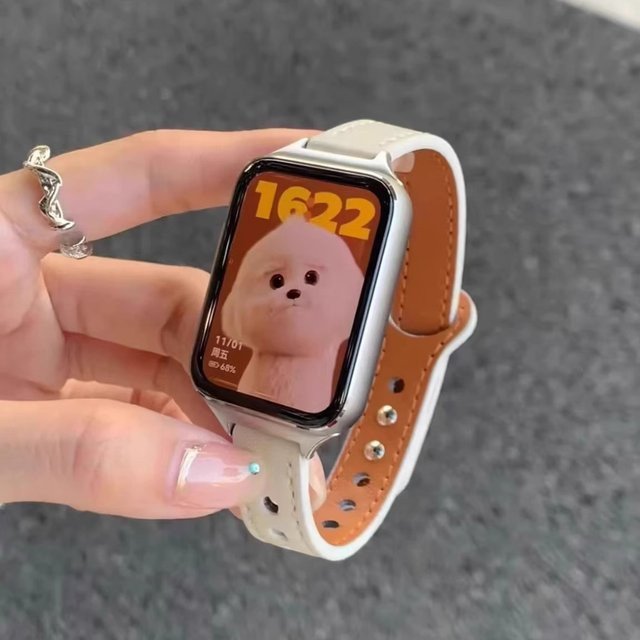Uhrenarmband Leder, Weiß, Unisex - Bild 1