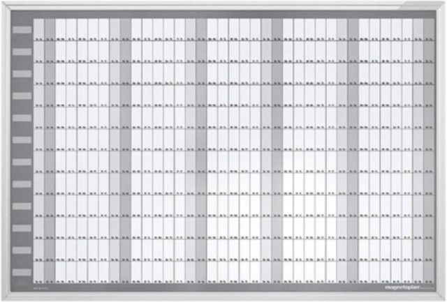 Magnetoplan Jahresplaner Manager Typ CC aus Aluminium, B: 90 cm, H: 60 cm, Deutsch - Bild 1