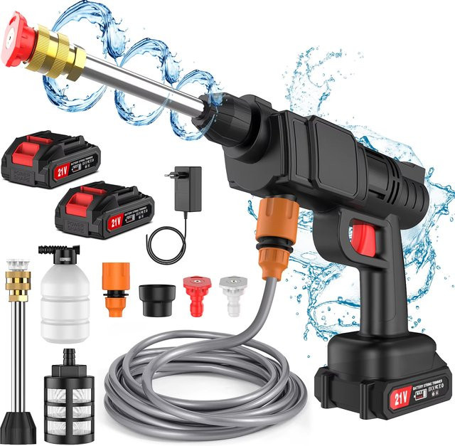 Kabelloser Hochdruckreiniger mit 1000W und 30BAR für Makita 18V LXT Akkus, schwarze Autowasch-Spritzpistole - Bild 1