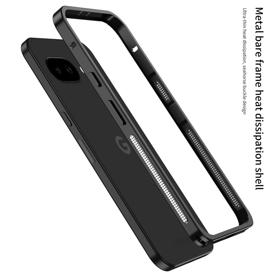 Metallrahmenhülle für Google Pixel 9A in Grau mit ultradünner Wärmeableitung und geteilter Bumper-Abdeckung - Bild 3
