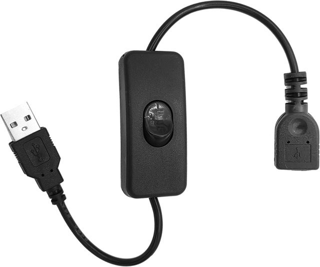 JIENUO USB-Verlängerungskabel mit Ein-/Ausschalter in Schwarz für USB-Lampen, Lüfter und Netzteile - Bild 1