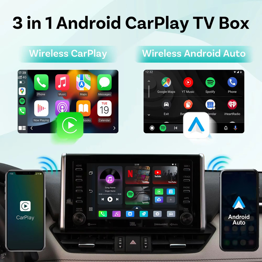 OTTOCAST Play2Video Ultra Wireless CarPlay und Android Auto Adapter mit YouTube Funktion in Schwarz - Bild 2