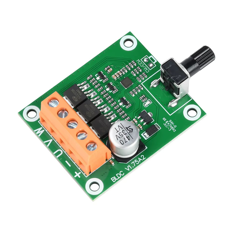 Aideepen DC Bürstenloser Motor-Controller BLDC Drehzahlregler 6-24V 75W in Grün - Bild 2