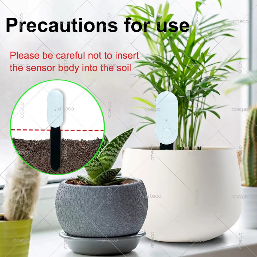 Forubest Zigbee Boden Feuchtigkeitssensor zur Messung von Temperatur, Feuchtigkeit und Helligkeit, kompatibel mit Tuya App und Zigbee2MQTT, Farbe: Weiß - Bild 3