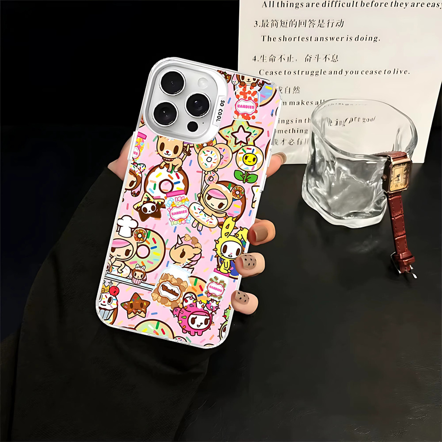 Potdemiel Japan Tokidoki Anime Handyhülle für iPhone 11 bis 17 Pro Max, Sturzsichere Matte Schutzhülle, Multicolour - Bild 2