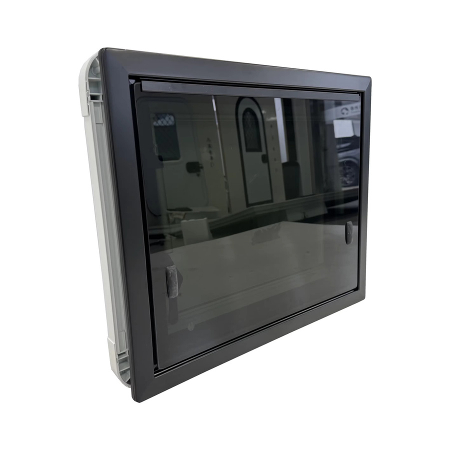 TONGFA E-Mark DOT-zertifiziertes RV-Fenster aus Aluminiumlegierung mit gehärtetem Glas, Plissee-Rollo und Fliegengitter in Schwarz - Bild 4