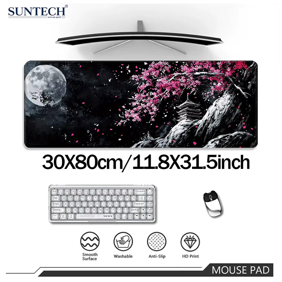 Potdemiel XXL Schreibtischunterlage aus Leder im japanischen Kirschblüten-Design - Bild 5