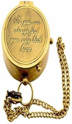 Messingkompass mit Kette von ROYAL HANDICRAFT in Beige und Gold für Navigation und Outdoor-Aktivitäten - Bild 1
