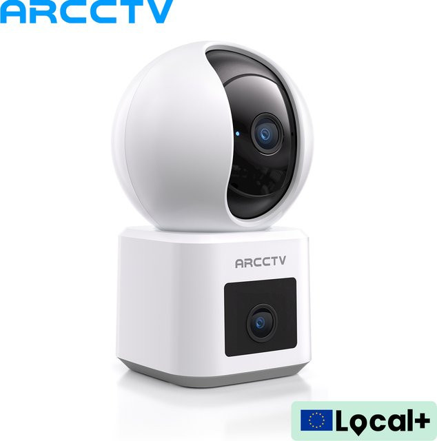 ARCCTV 2K Dual-Objektiv WLAN-Überwachungskamera in Weiß mit HD-Auflösung, Zwei-Wege-Audio, IR-Nachtsicht, 360° Sichtfeld und automatischer Verfolgung - Bild 1