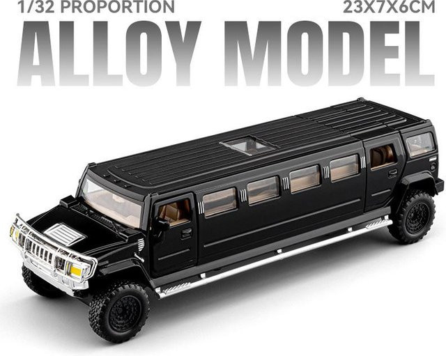 Linyi toy car Hummer H2 Langversion, Modellauto, 1:32, Metall, Sound und Licht, ab 18 Jahren - Bild 1