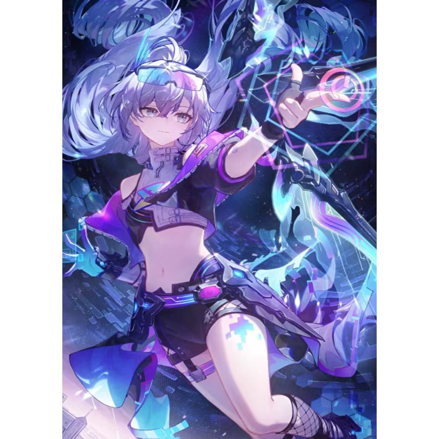Silver Wolf Poster Bilibili Wandbild als selbstklebender wasserfester Aufkleber in Multicolor, Rechteckig - Bild 6