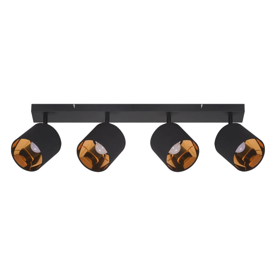 ZMH Deckenlampe Vintage Schwarz 4-flammig mit Stoffschirm und schwenkbarer E14 Fassung - Bild 2